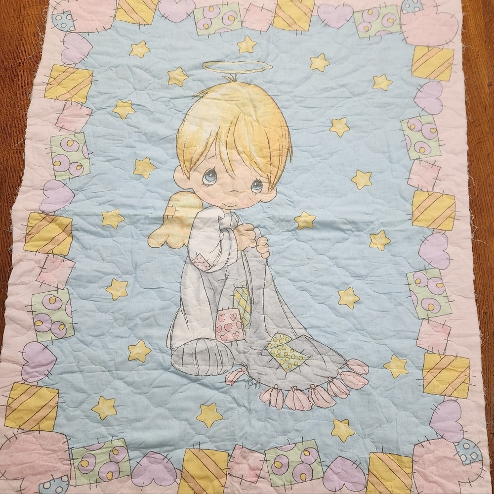 Precious Moments quilted fabric panel
